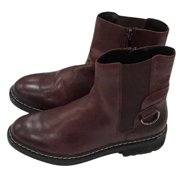 Leather Burgundy Ankle Boots, Franco Sarto, Size 7 - Picture 6 of 13